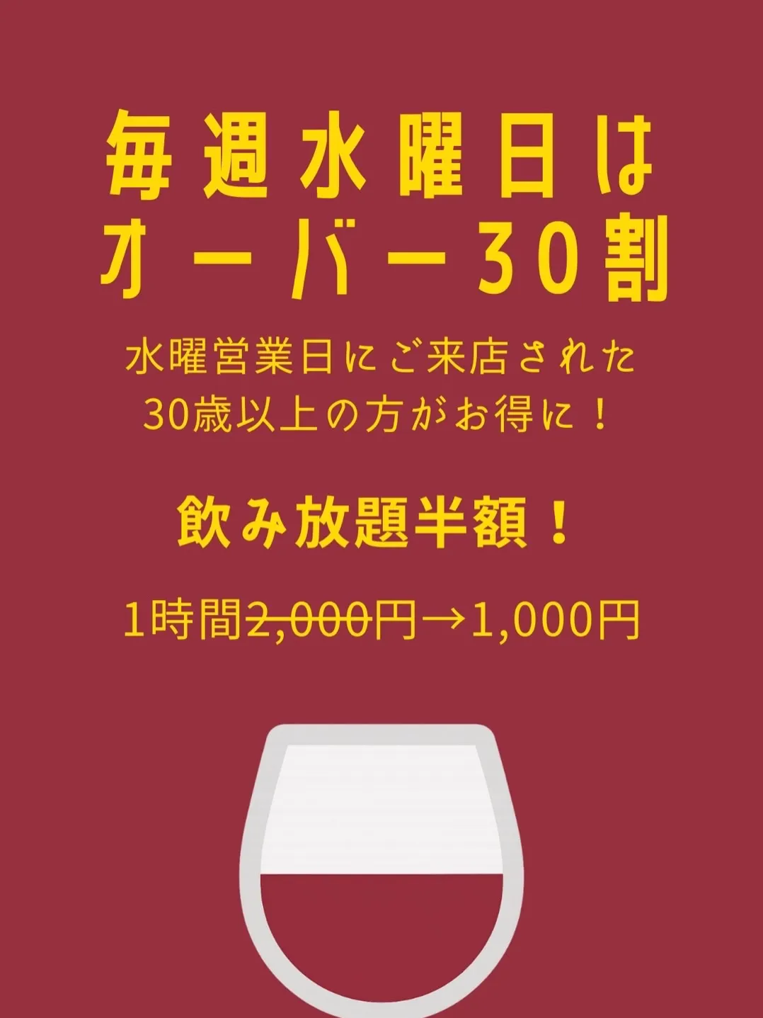 3月よりweeklyイベントオーバー30割が水曜日になりまし...